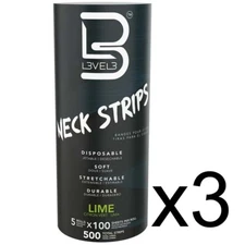 BARBER BEAUTY SALON L3VEL3 CLIENT CLOTHING HAIR NECK STRIP ROLL LIME 3 PACK