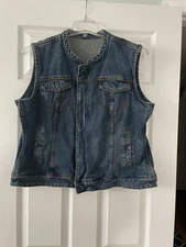 First MFG Co Lexy Womens XL Denim Motorcycle/Concealed Carry Vest