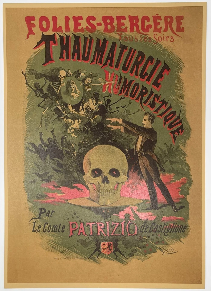 Circus Poster Magic Show Freak Show Posters Skulls Ghosts Skeletons Wall Art - Image 4 of 4