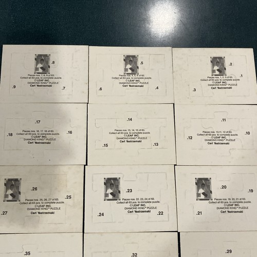 Complete Set Diamond King Puzzle Leaf Inc Carl Yastrzemski Puzzle Cards Unpunch - Picture 7 of 9
