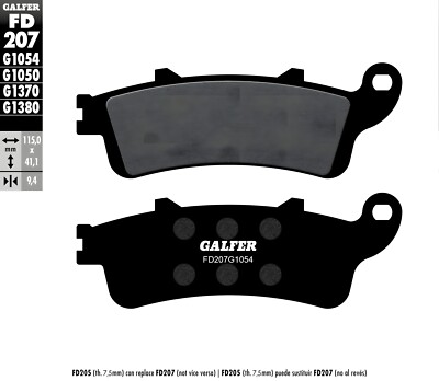 Bremsbeläge Galfer FD207G1054 Semi-Metall vorne 9,4mm für Honda FES Foresight