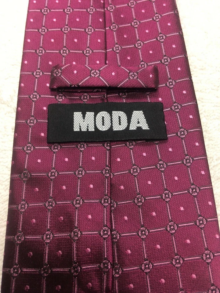 MODA CORBATA HOMBRE MAGENTA CON ROSA 4 X 58 Foto 4 de 4