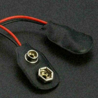 20 Connettori A Strappo Per Batteria 9V – Clip A T Con Filo Nero E Guscio Rigido