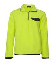 New Mens Polo Ralph Lauren Mock Neck 1/4 Zip Neon Lime Fleece Pullover Sweater L