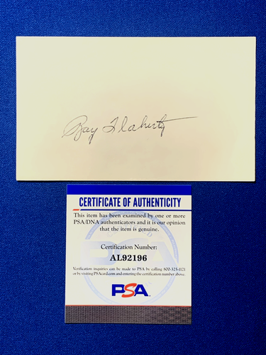 RAY FLAHERTY HOF SIGNED 3x5 INDEX CARD NY GIANTS NFL CHAMPION PSA DNA - Picture 3 of 3