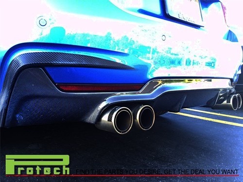 2015 BMW F32 435i M Sports Rear Bumper 3D Type Carbon Fiber Diffuser Replacement - Picture 2 of 3