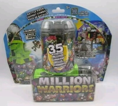 New Million Warriors Battle Pack 35 Warriors Playset/Launcher + 10 Pk Warriors