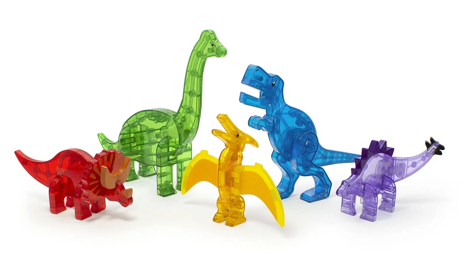 Juego de dinosaurios magnéticos Magna Tiles T Rex Brachiosaurus Triceratops Playtime Foto 4 de 4