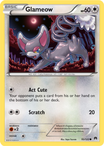 1x Glameow 93/122 XY BREAKpoint Pokemon TCG Card NM