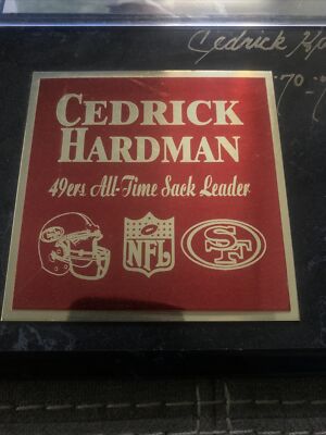 NWT San Francisco 49ers Vintage Cedrick Hardman R.I.P #86 Autographed 90s Logo 7 CEDRICK HARDMAN 49ERS FRAMED 8X10 PHOTO CARD 12X15  main image 3
