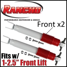 Rancho Front Shocks PAIR 2011-2025 Silverado Sierra 2500 3500 HD w/1-2.5" Lift