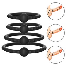 4PCS Reusable Silicone Penis Sleeve Male Ejaculation Delay Ring Set For Men