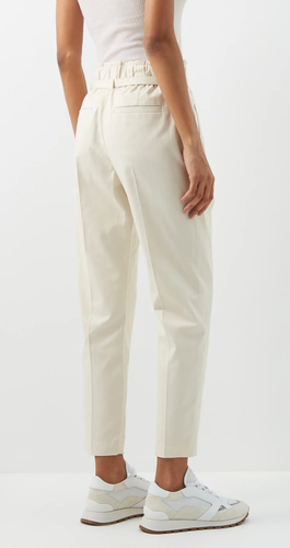 Brunello Cucinelli High-Waist Cropped Cotton-Twill Trousers Pants - Picture 14 of 17