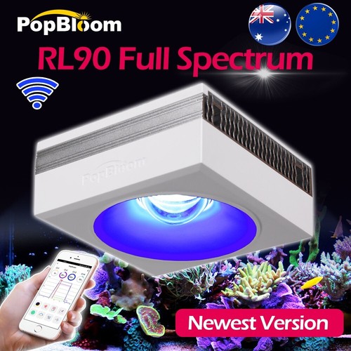 PopBloom 2x RL90 WiFi Meerwasser Aquarium LED Beleuchtung - 200W Vollspektrum Für Korallen