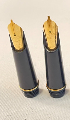 2 Osmiroid 22 kt Gold FINE and MEDIUM italic Easy Change Nibs.  Excellent cond.