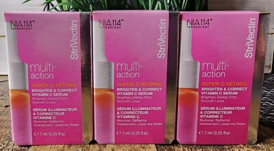 3x Strivectin Super-C Retinol Brighten & Correct Vitamin C Serum 7ml Each, 21ml 