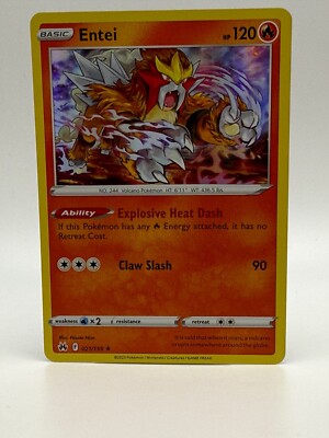 Pokemon TCG Card Crown Zenith 021/159 Holo Rare Entei | eBay