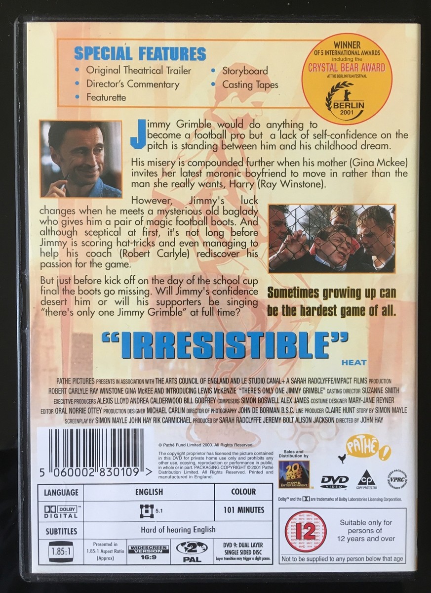 There's Only One Jimmy Grimble (DVD) Robert Carlyle, Hay (DIR
