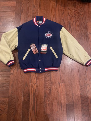 NWT Vintage Nike Wool Letterman Jacket NFL On Field Pro Line Super Bowl XXXIV L - 第 1/9 張圖片