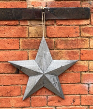 Extra Large Natural Wooden Rustic Grey Washed Hanging Barn Star  New With Tags