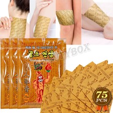 Złota naszywka żeń-szeń 3 OPAKOWANIA (75 arkuszy) Listwa zasilająca Energia Ulga w bólu Hot Pack