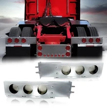 30" Stainless Steel Mud Flap Hanger w/ Light Cutouts Spring Loaded 2 1/2 Pattern