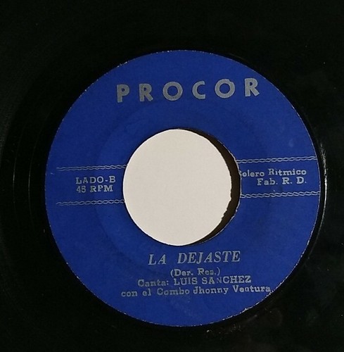 Merengue JOHNNY VENTURA Von Su Combo SALIITA/LA DEJASTE Latin 45 PROCOR LABEL - Picture 3 of 4