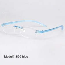 Elastic TR90 Reading Glasses transparent Blue Rimless Glasses Women Men Reader