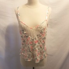 Victoria Secret Gold Label Vintage floral metallic sheer camisole top lingerie m