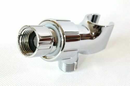 Universal Shower Head Holder Arm Mounted Adjustable Screwed On Bracket Chrome