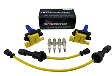 2 IGNITION COIL PACKS & WIRES + SPARK PLUGS for LANCER EVO EVOLUTION 4 5 6 7 8 9