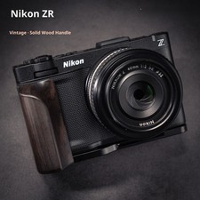 Camera Grip Wooden Handle with Removable Arca-Compatible L-Plate   For Nikon ZR