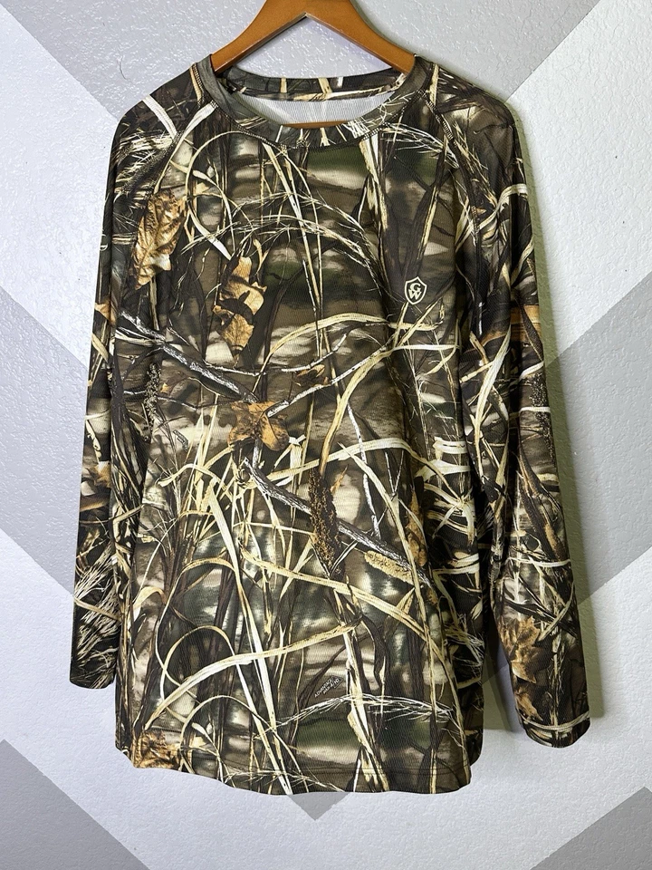 Game Winner Mens Camo Hunting Shirt 2XL Long Sleeve Advantage Max-4 HD Polyester - Image 2 of 4