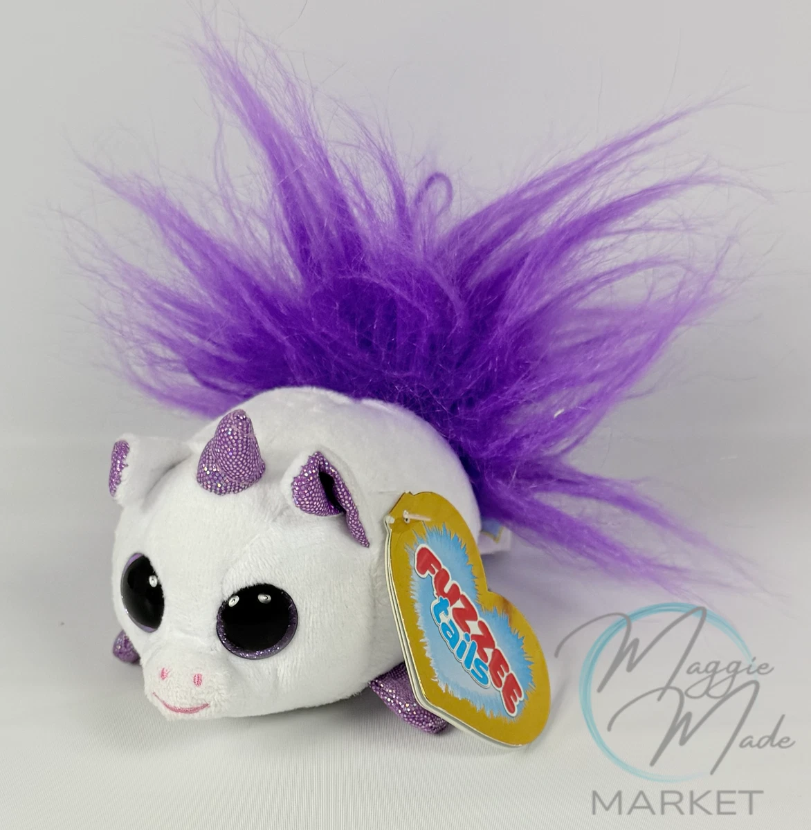 New Fuzzee Tails Cadabra Unicorn Stuffed Animal Glitter Eyes