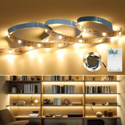 LED Streifen Batterie 1M Warmweiß LED Strip Batteriebetrieben mit Timer