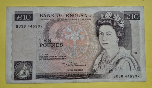 Alter £10 Ten Pound Bank of England Schein - Serie D bildhaft. Guter Zustand.