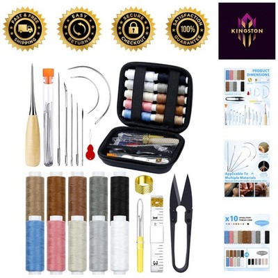 47-Piece Heavy Duty Upholstery Repair Sewing Kit with Leather Needles & Thread