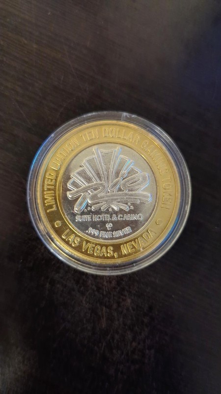 Rio Suite Hotel $10 .999 Fine Silver Limited Edition Gaming Casino Token