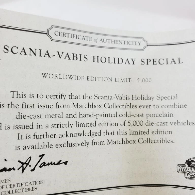 RARE! Matchbox W COA in Box Scania Vabis Holiday  YSC01-M 1922 - Image 4 of 4