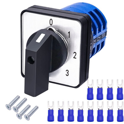 Universal Changeover Switch 32A 690V 4 Position 12 Terminals Latching Rotary Cam