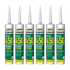 Everbuild 450TR Everflex 450 Builders Silicone Translucent 300ml (6 Pack)
