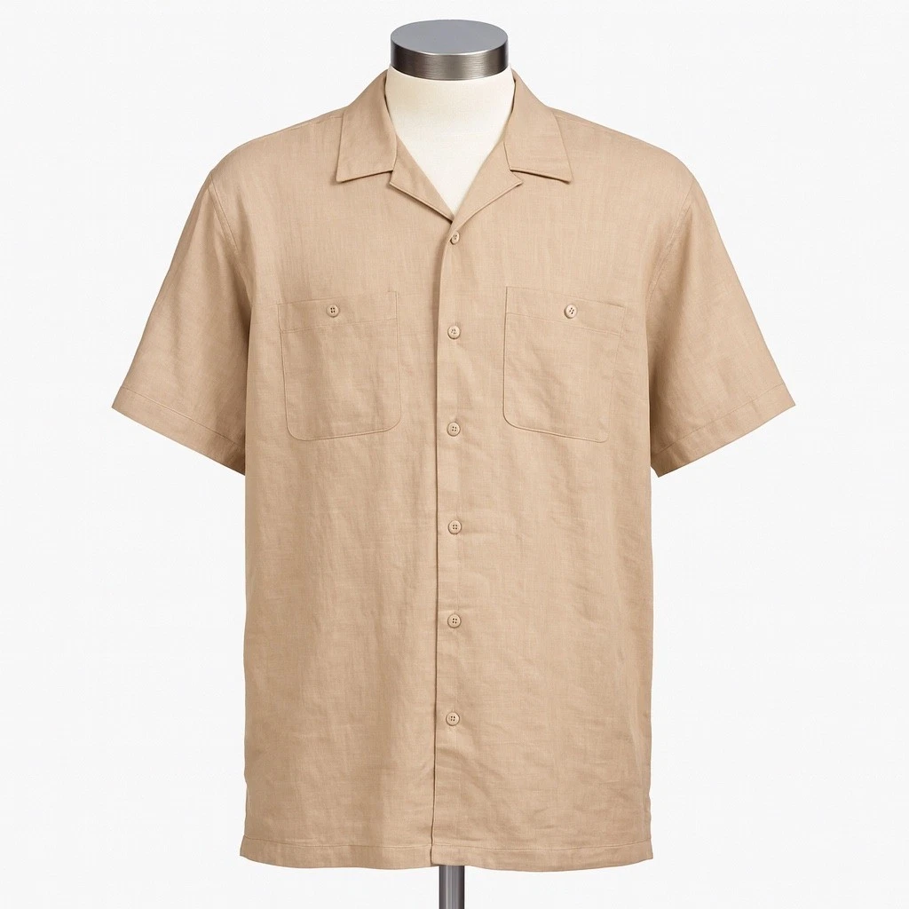 Visitor Mens XXL Shirt Beige Linen Short Sleeve Button Front Camp Casual
Opens in a new window or ta
