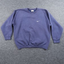Vintage 90s Nike Navy Blue Crewneck Sweatshirt Made In USA Mini Swoosh Sz XL