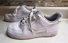 Nike Air Force 1 Low Top Triple White Solid Lace-Up Women's 8.5 Sneakers