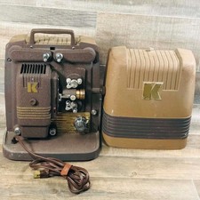 VTG Keystone 100G 8mm Film Movie Projector Art Deco Brown Case For Parts Repair
