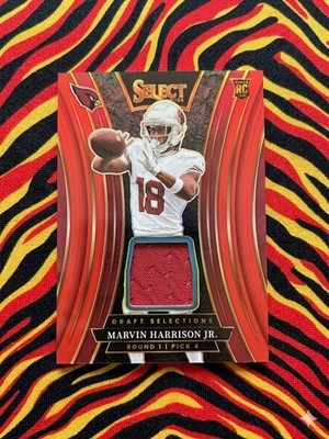 2024 Panini Select Marvin Harrison Jr Draft Selections Red Prizm Jersey Patch RC