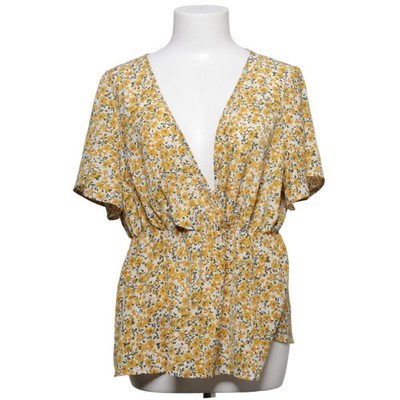 Peplum Top, Größe: M, Gelb/Weiß/Mehrfarbig, Polyester, Blumen, Damen #MtJ
