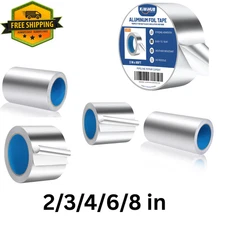 Aluminum Foil Tape 2-8 inch x 65ft 3.9Mil Heavy Duty HVAC TapeInsulation Adhesiv