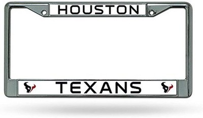 Houston Texans Premium Metal License Plate Frame Chrome Tag Cover, 12x6 Inch