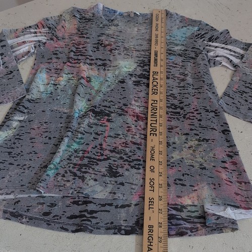 Jess & Jane Tunic Top Womens XL Artsy Boho Watercolor - Picture 7 of 12